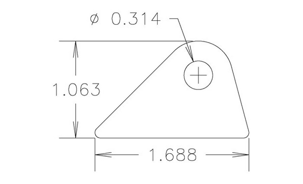 4130 1/8" THK, 5/16" HOLE, 11/16" HT, STRAIGHT CHASSIS TAB - QTY 4